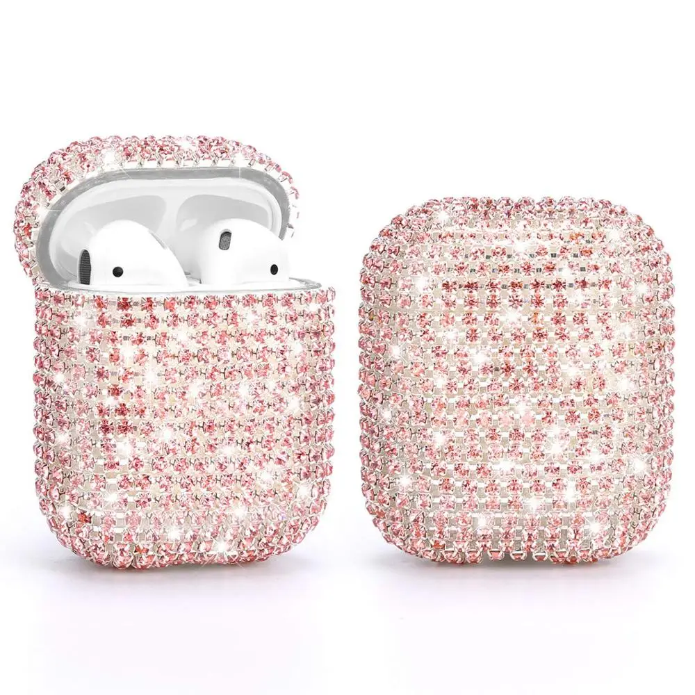  Алмазный чехол для Airpods Защитные чехлы зарядки Жесткий Чехол переноски аксессуары Apple 2 и 1