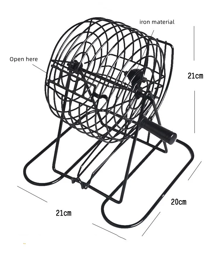 Gaming Game Bingo Game Set - 8-Inch Metal Cage with Plastic Masterboard, 75 Multi-Color Bingo Balls, Bingo Cards and Bingo Chips