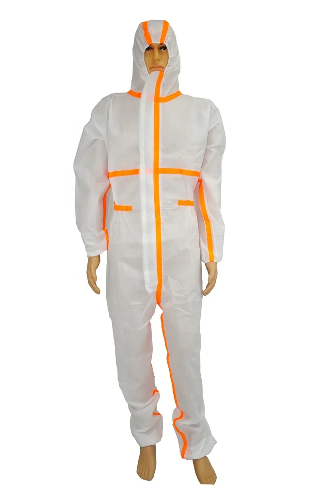 PPE Industrial CE Chemical Protection Clean Room Hazmat Suit Type 4/5/6 Disposable Coverall
