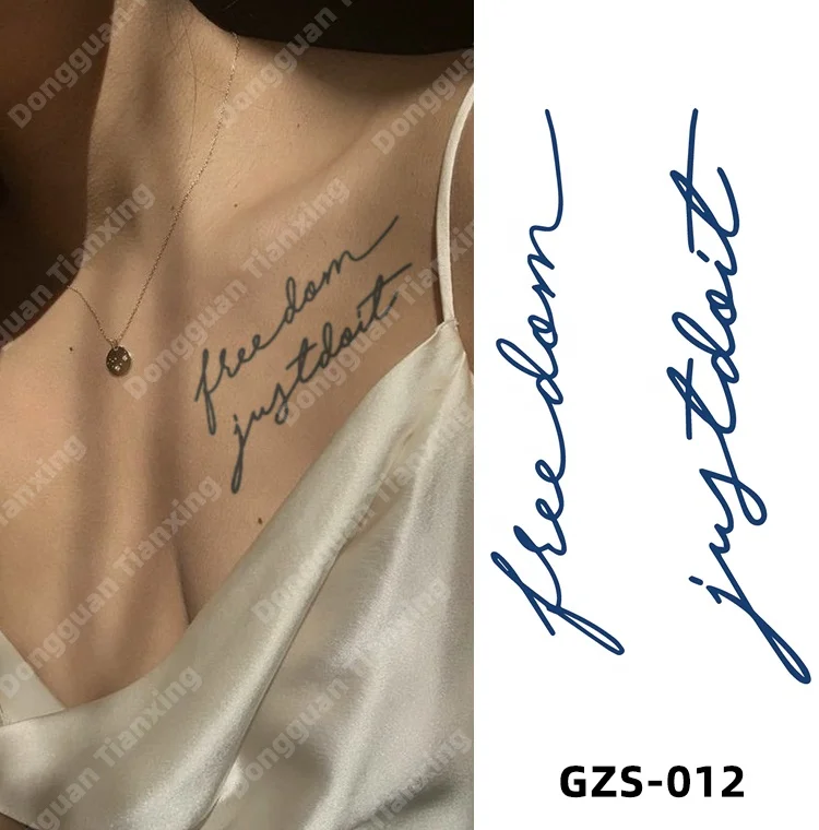 Manufacturer buy custom Waterproof Tattoo Stickers Water Transfer Temporary Language Design Semi Permanent Tattoo for women