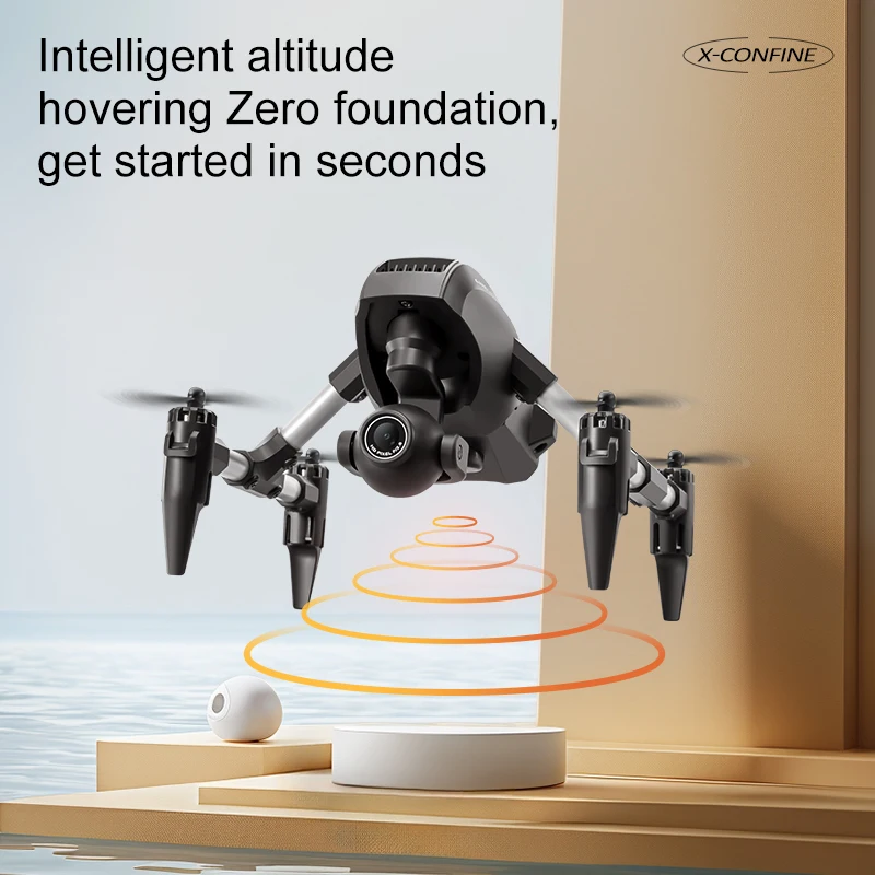 Mini High Toughness ABS Drone Dual Camera HD Wifi Wireless RC Foldable Optical Flow Professional Drone Boys Toys