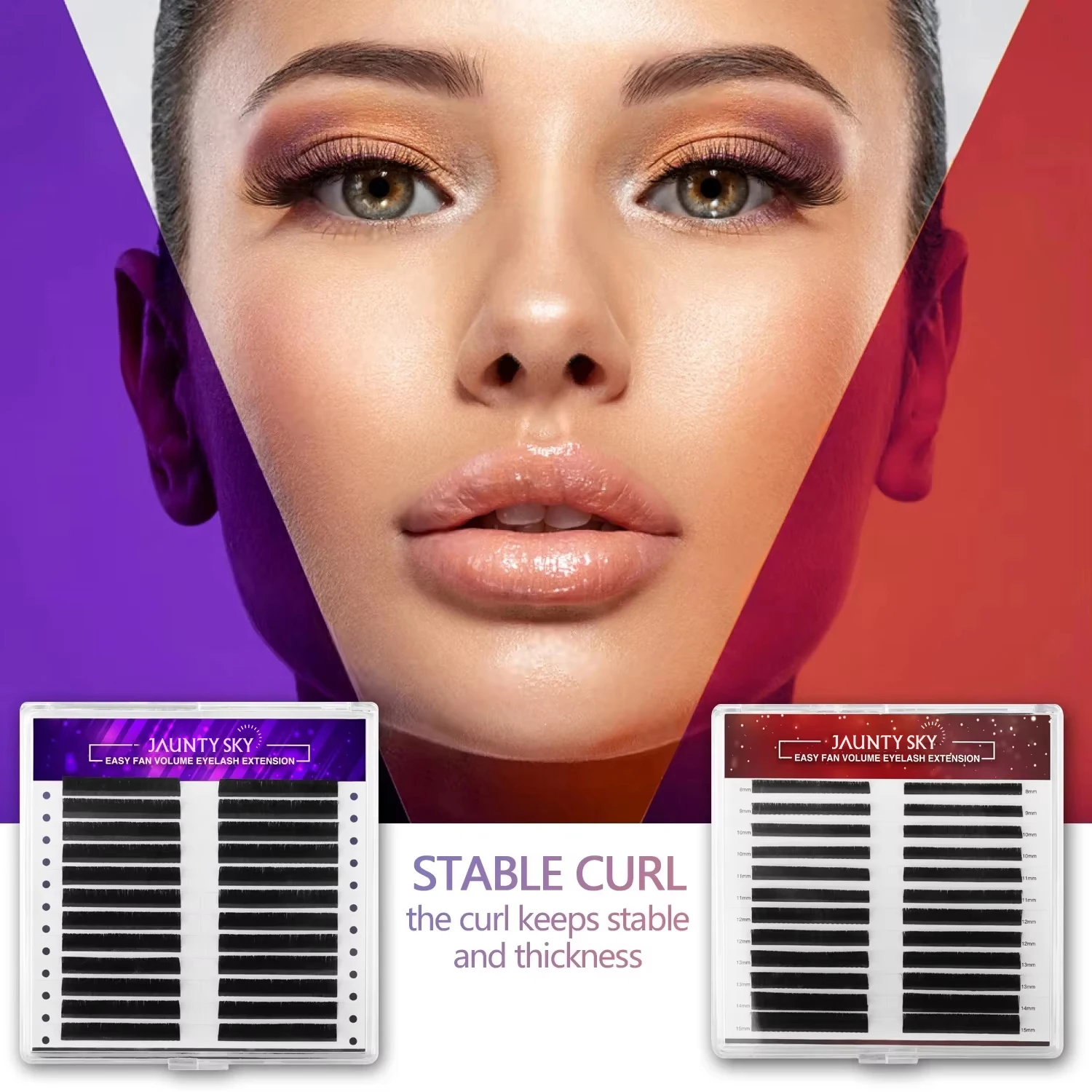 Easy Scalloped Individual Eyelash Extensions Fast Eyes Jumbo Scallop 24 Lines Lashes Bloom Matte Black