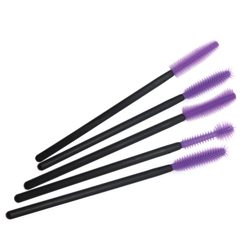 single Eyeshadow Eyelash Eyebrow Makeup Brushes 50pcs Disposable Eyelash Brush Silicone Eyelash Remover Spiral Brush