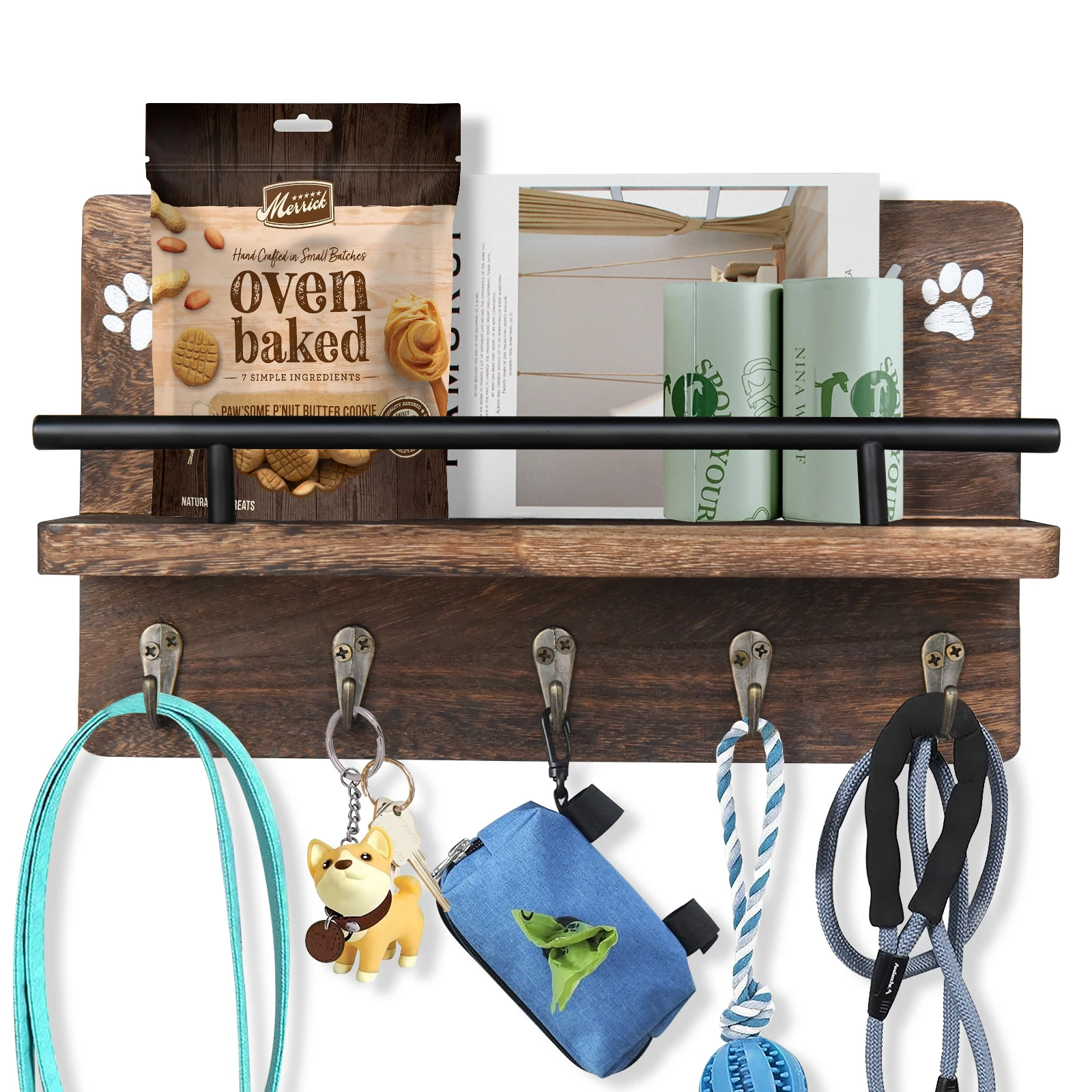 White MDF Wooden Floating Wall Mounted Shelf with Hooks Good Price Home Decor for Kitchen Bathroom Garage Metal Plastic Material