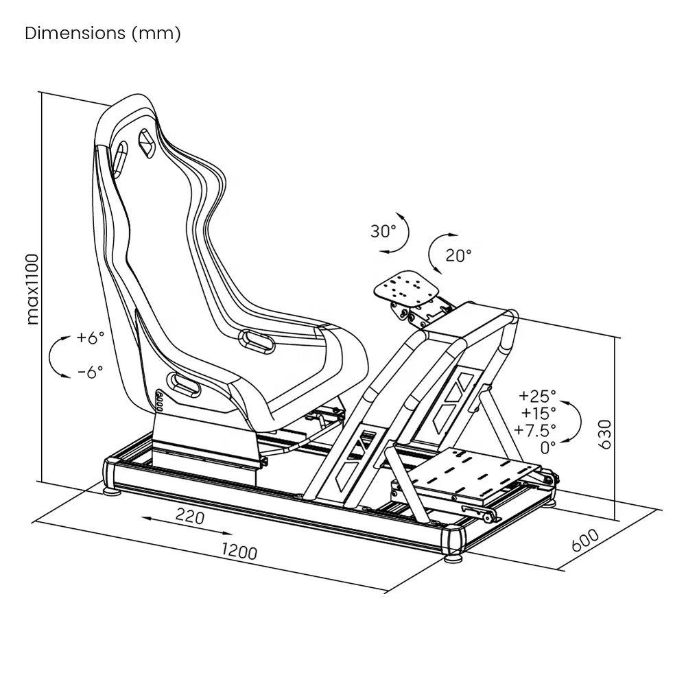 LRS08-BS02 Aluminum Gaming Racing Sim Simulator Cockpit Driving Rig For G25 G27 G29 G920 Car GTR Simracing Seat 1st