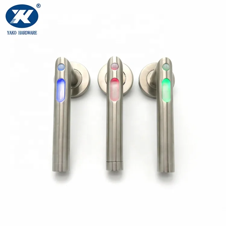 Stainless Steel Right Angle Hollow Door Tubular Lever Handle With Light