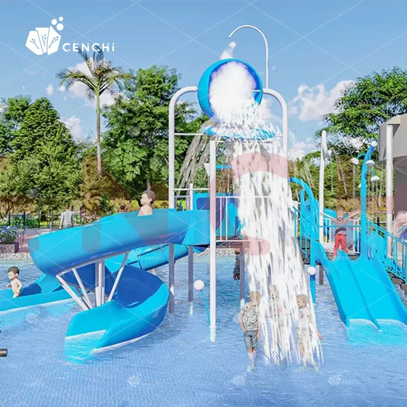 Пейзаж Cenchi splash park, игровая площадка с распылителем для отеля, курорта, коммерческая Интерактивная водная игровая площадка, оборудование для водного домика