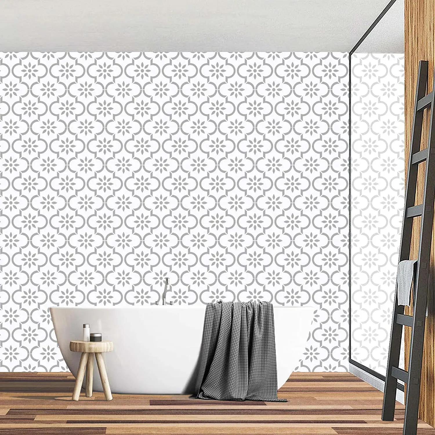 Simply Floor Tile Stencil 12 x 12 Inch Moroccan Wall Stencils for Painting Large Pattern Concrete Stencils for Patio