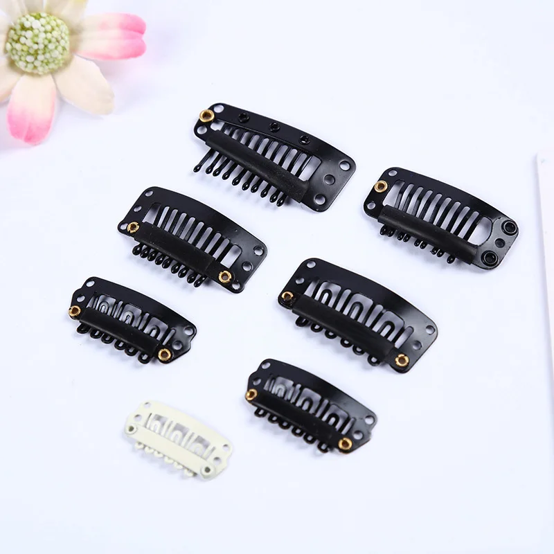 U-shaped small metal clip real hair extension wig piece small snap wig clip