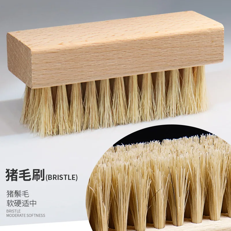 Shoe cleaner 100% natural wooden horsehair shine shoe brush /Shoe Cleaning Brush