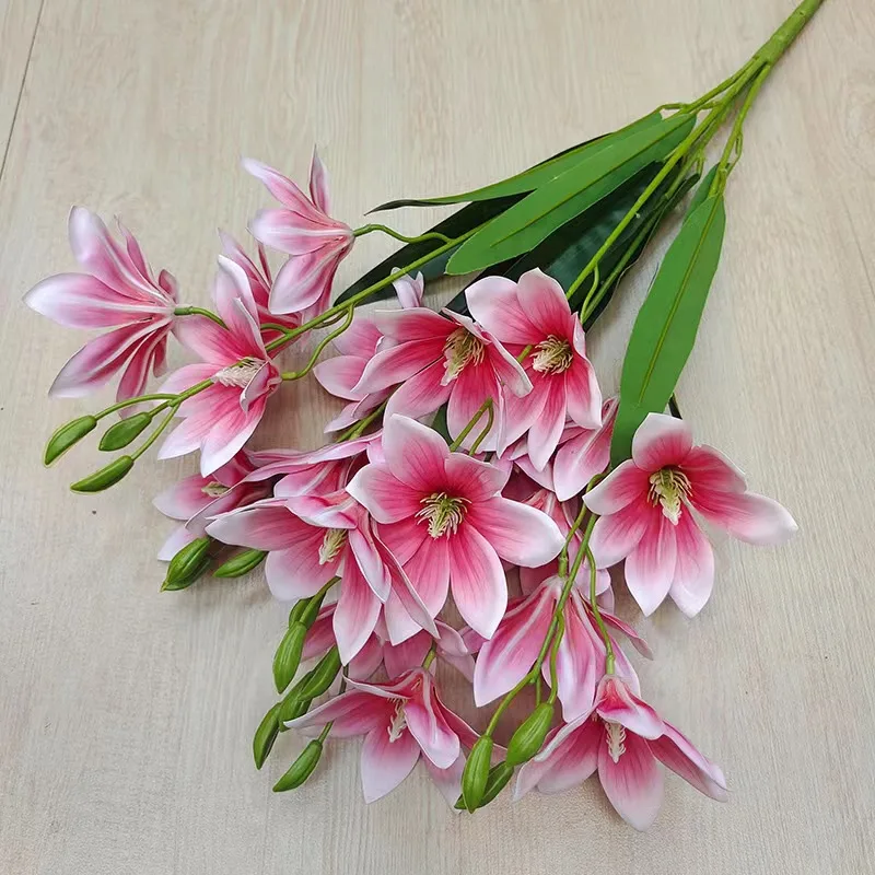 Cross-Border 3D Silk Artificial Flower Orchid Magnolia Bundle Home Decoration Easter-Hand Feeling Moisturizing 6 Millennia