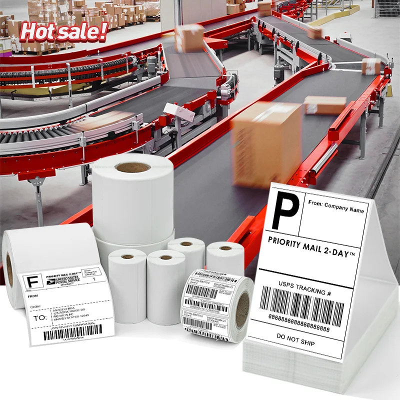 custom direct thermal paper label roll and price label stickers