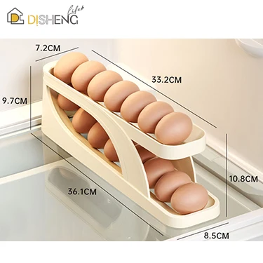 Refrigerator Plastic Egg Storage Box Bin Food Storage Container Set Sliding Type China Wholesale Egg Roller Rack Storage Box