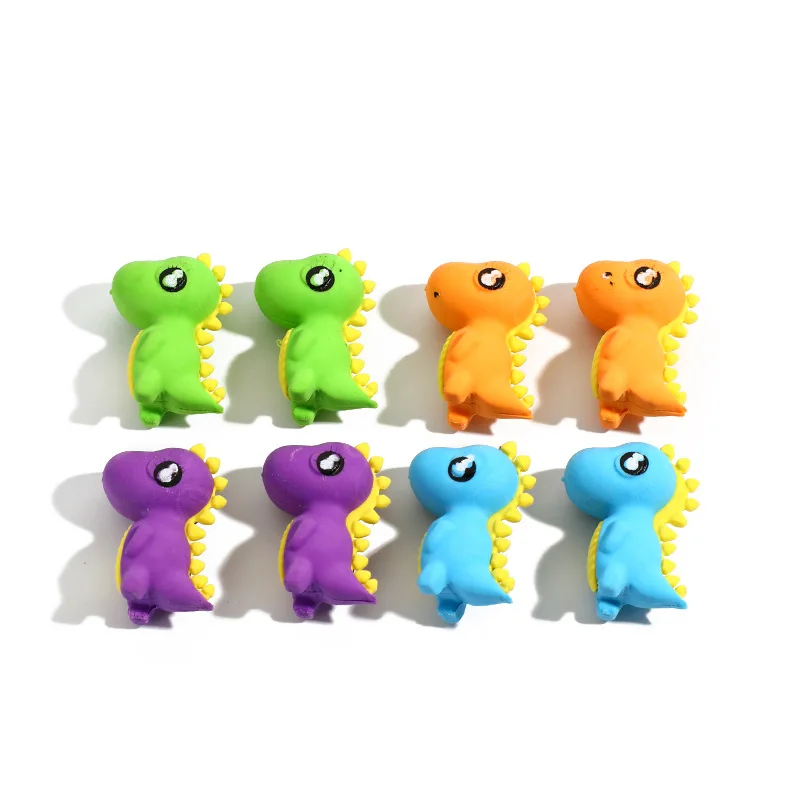 Cartoon dinosaur shape 3D eraser purple color available children students wholesale stationery for gift