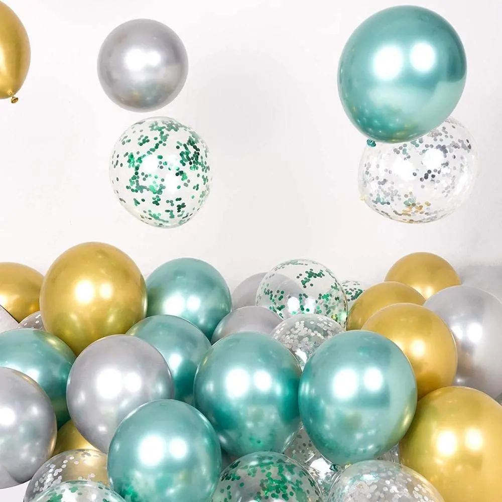 2024 Fashion birthday party wedding room scene decoration balloon transparent latex balloon confetti balloons