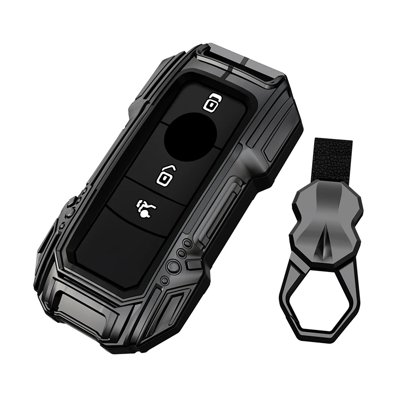 Zinc Alloy Leather Car Logo Key Case Cover For Mercedes Benz C S Class W223 W206 S350 S400 S450 S500 Key Fob Auto Accessories