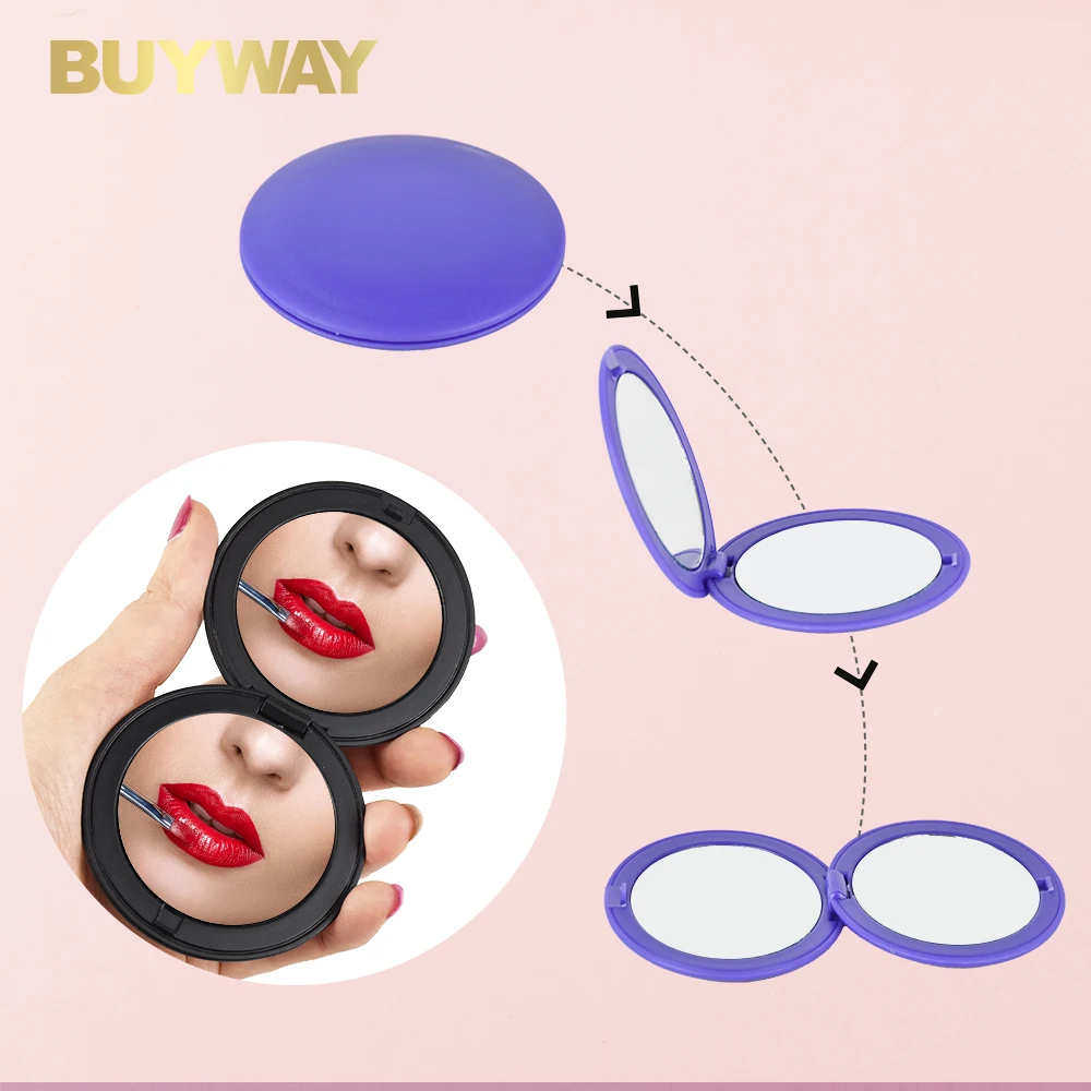 Wholesale Personalized Folded Double-Sided Round Small Cosmetic Pocket Mirors Makeup Mirror Promotional Custom Mini Mirror