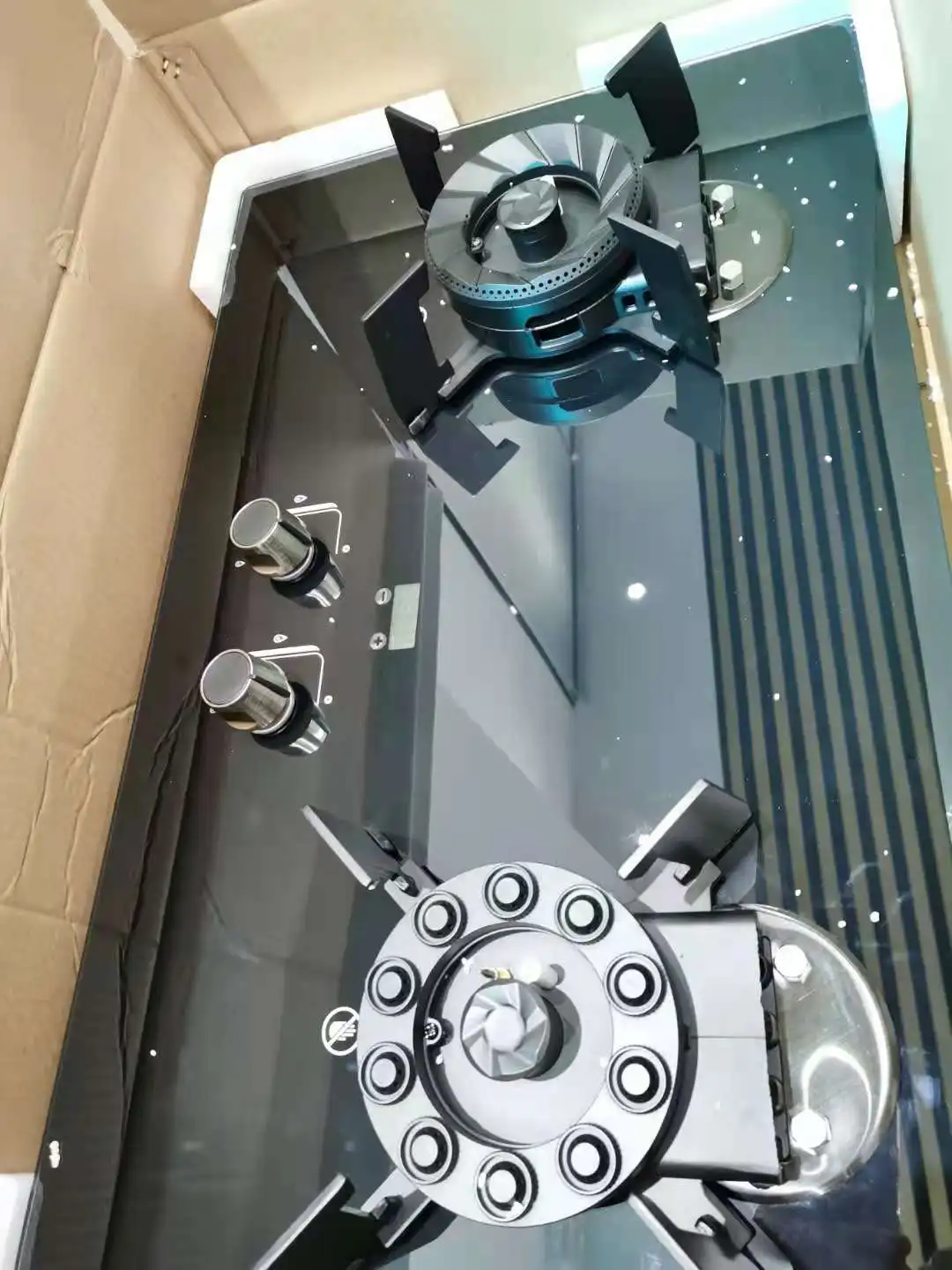 Flip timing N.G. or L.P.G.double stove clamshell gas cooker embedded magic dish household gas stove