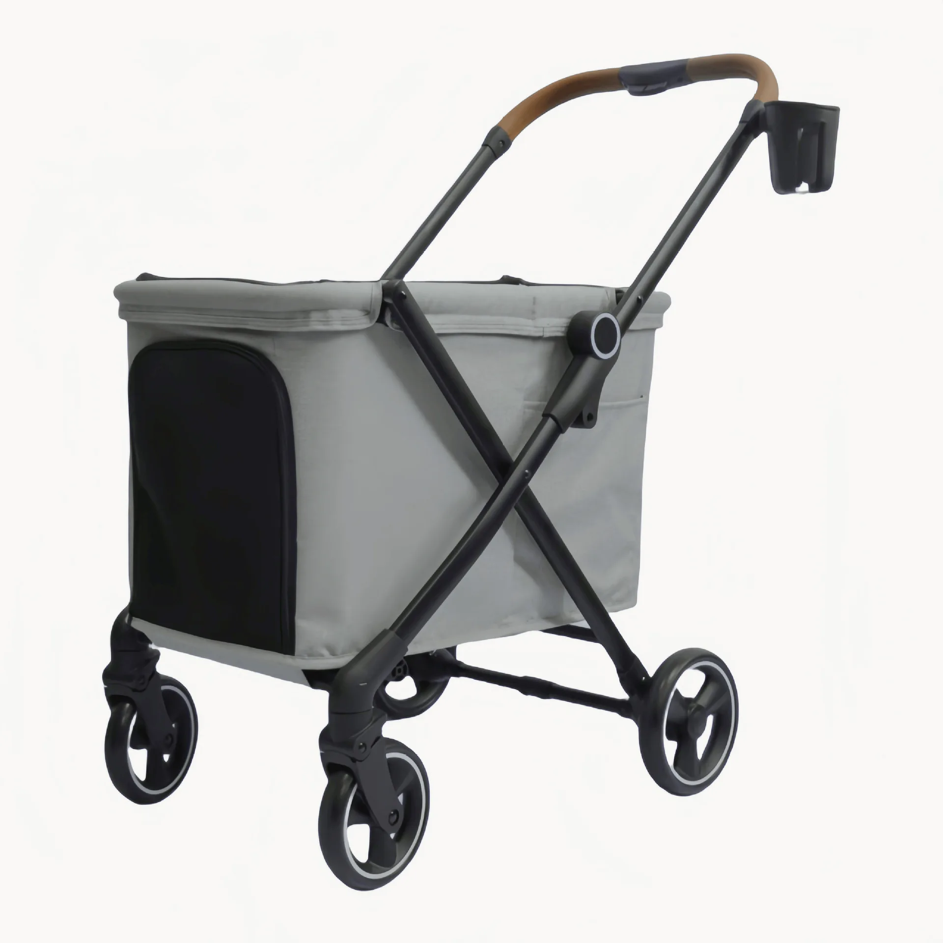 New Model Lightweight  Reusable Shopping Cart Hard Wearing Trolley Shopping Folding Cart