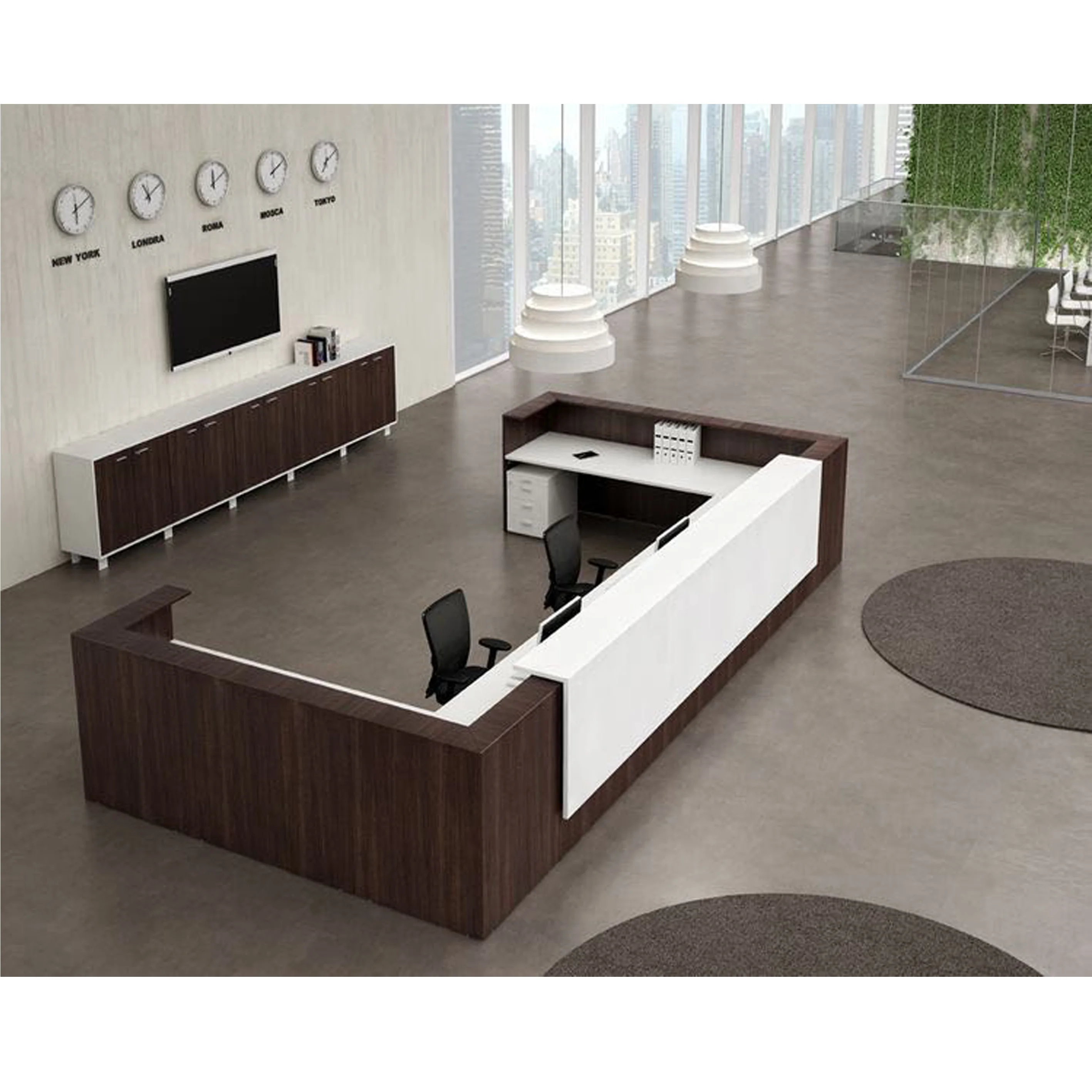 Standard Size Display Cabinet in Hotel Office Reception Desk Modern MDF /