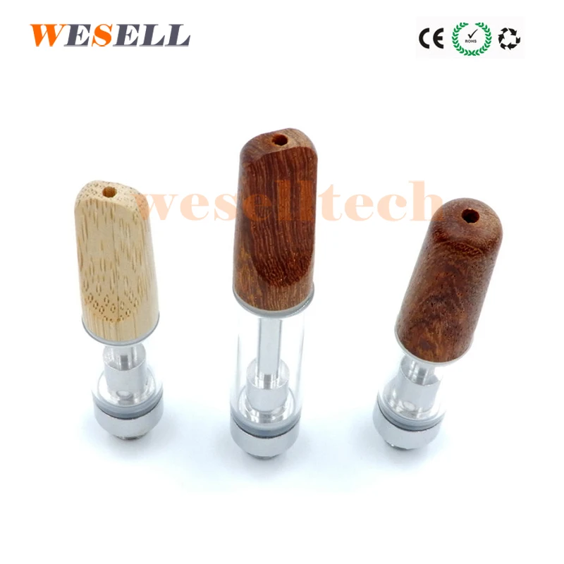 CBD Vape Carts With Wooden Tip Ceramic Coil  0.5ml/1ml Cbd Atomizer  510 Cartridge CBD Cartridge