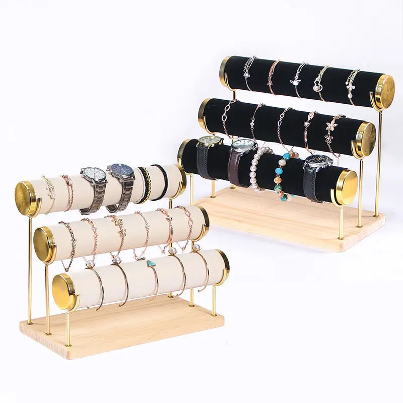 High-end luxury three-layer headband bracelet watch display jewelry display bracelet