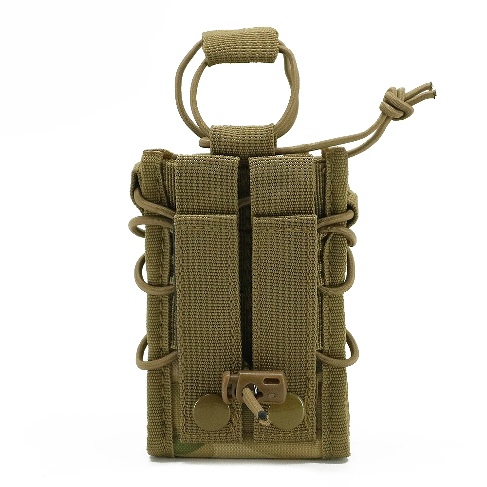 Molle Single Double Mag Pouch for 9mm 5.56mm Magazine Universal Tactical Pouches, Open-Top Ammo Holder Elastic Adjustable