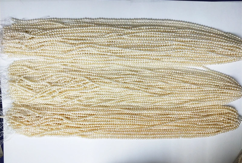 Round Freshwater Natural Pearl Size 3.5-4mm Grade AA Near Round Freshwater Pearl Strand