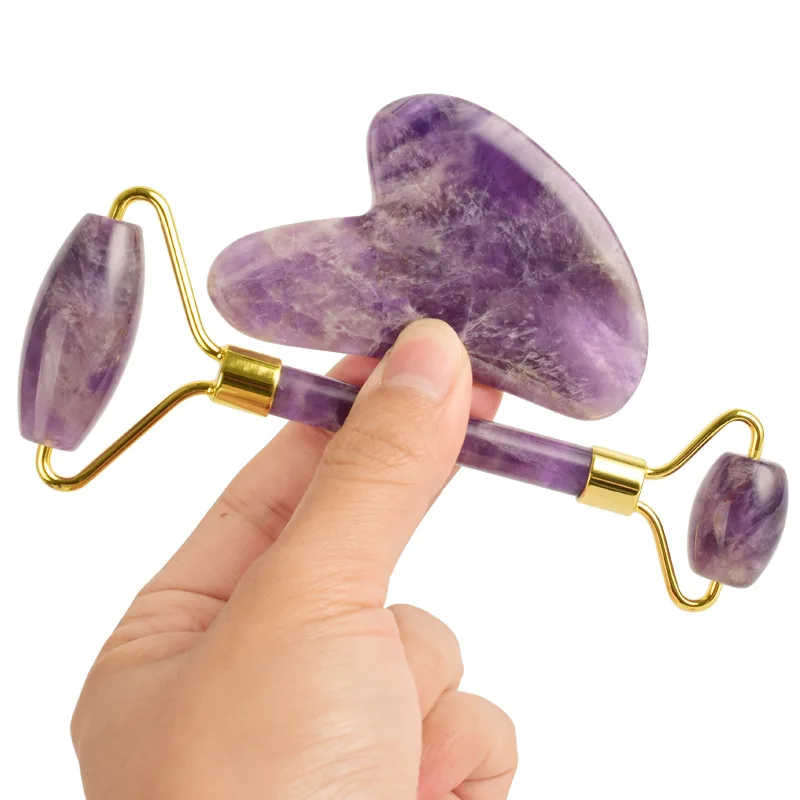 Factory Supplier jade roller facial massager amethyst