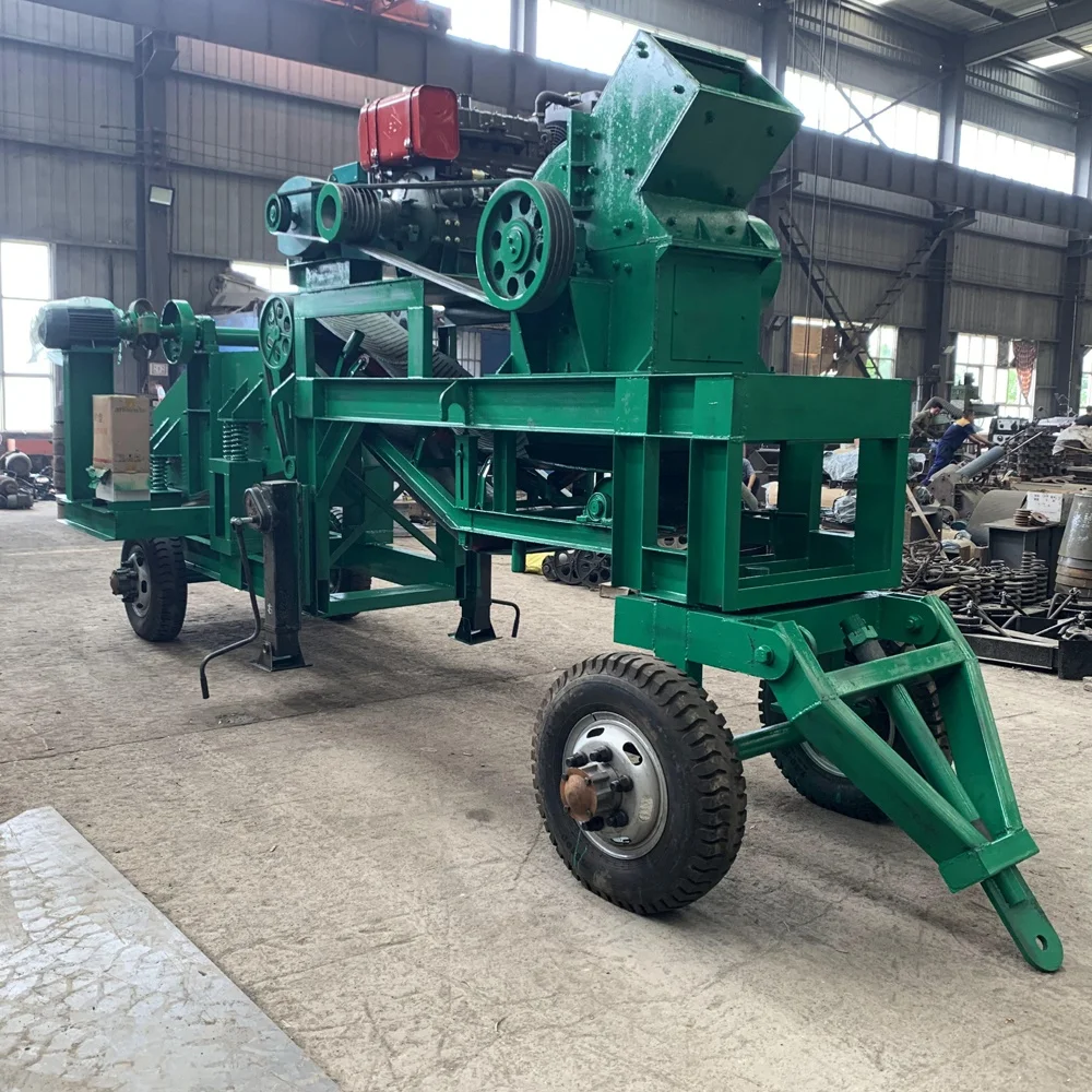 Traction mobile hammer crusher station,hammer mill for sand making plant