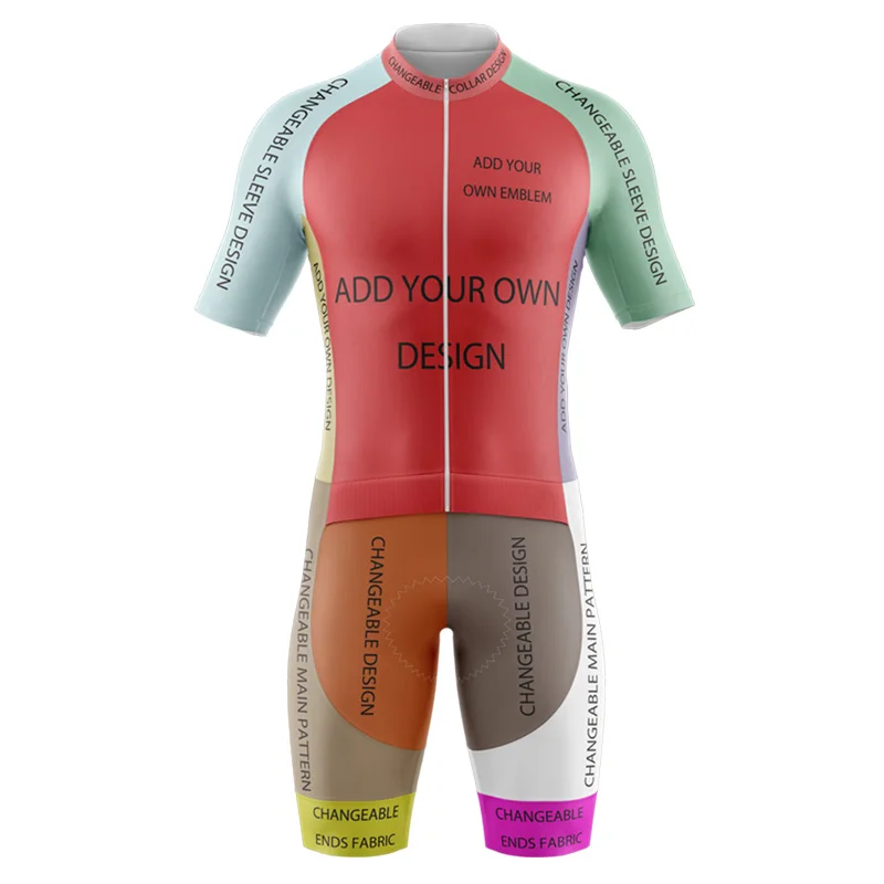 HIRBGOD Men Customizable Pattern And Logo Sublimation Print Polyester Speadex Triathlon Clothes Tri Wear Racing Bicycles Swim Ru