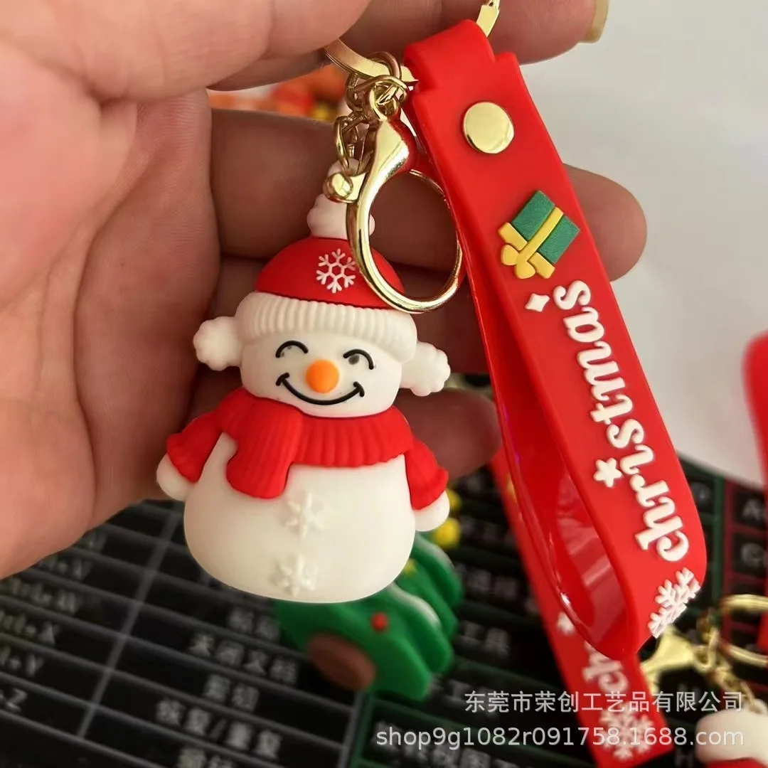 Christmas PVC key chain cartoon three-dimensional accessories jewelry to figure wholesale glue