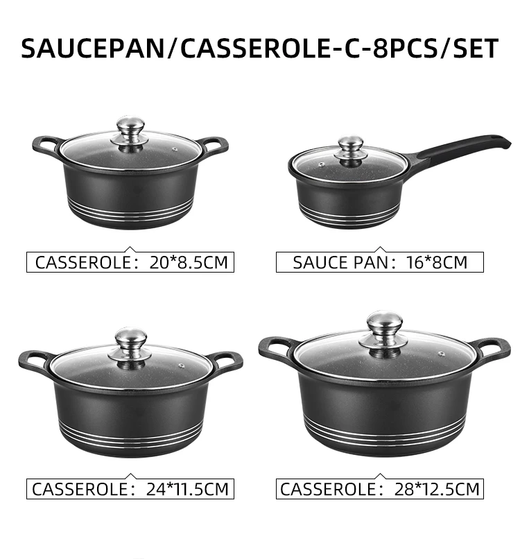 New Product 8PCS Pot Casseroles and Milk Pots Set High Quality Cookware Set