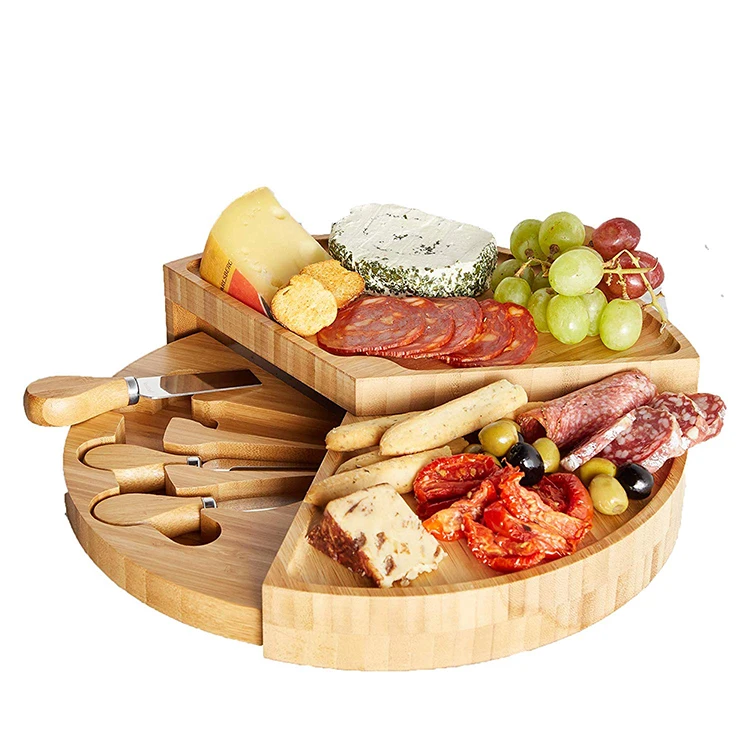 Customizable Round  Cheese Board Good Cook Cutting Bamboo Cheese Board