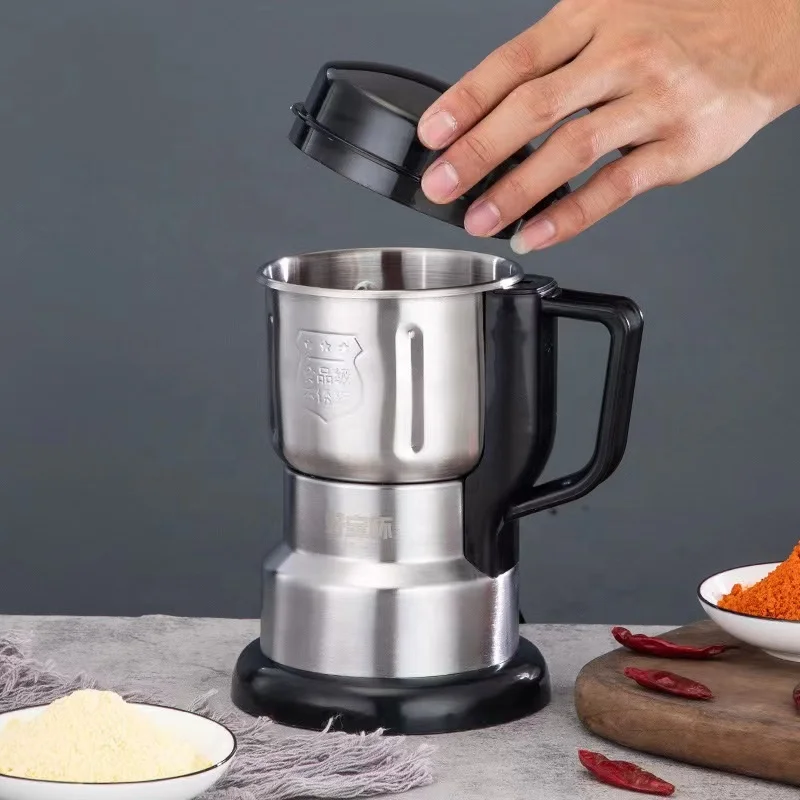 Electric Grinder 300w High Speed Blending Powerful Pepper Chili Spice Crusher Dry Goods Powder Make Machine 500ml