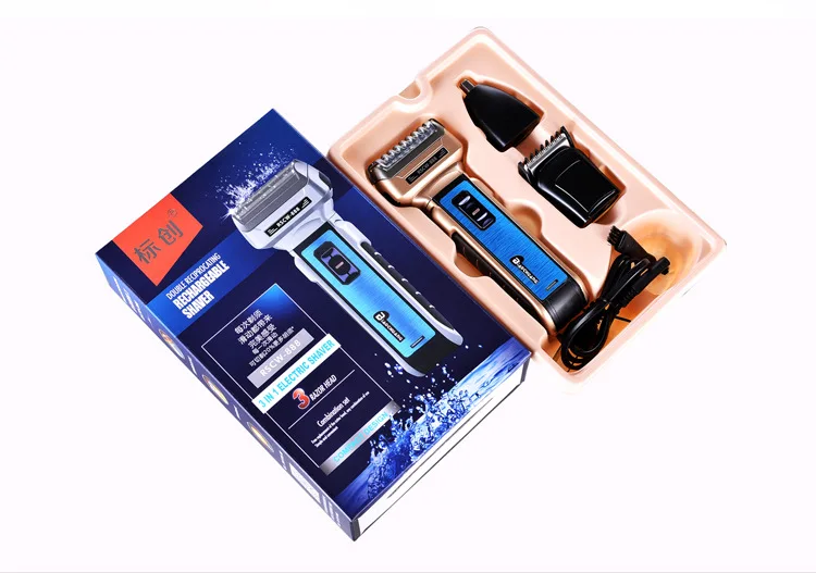 Electric Razor Shaver  Multi-Functional Wet  Dry Waterproof Travel Rotary Shaver Beard Trimmer and Nose Hair Trimmer for men