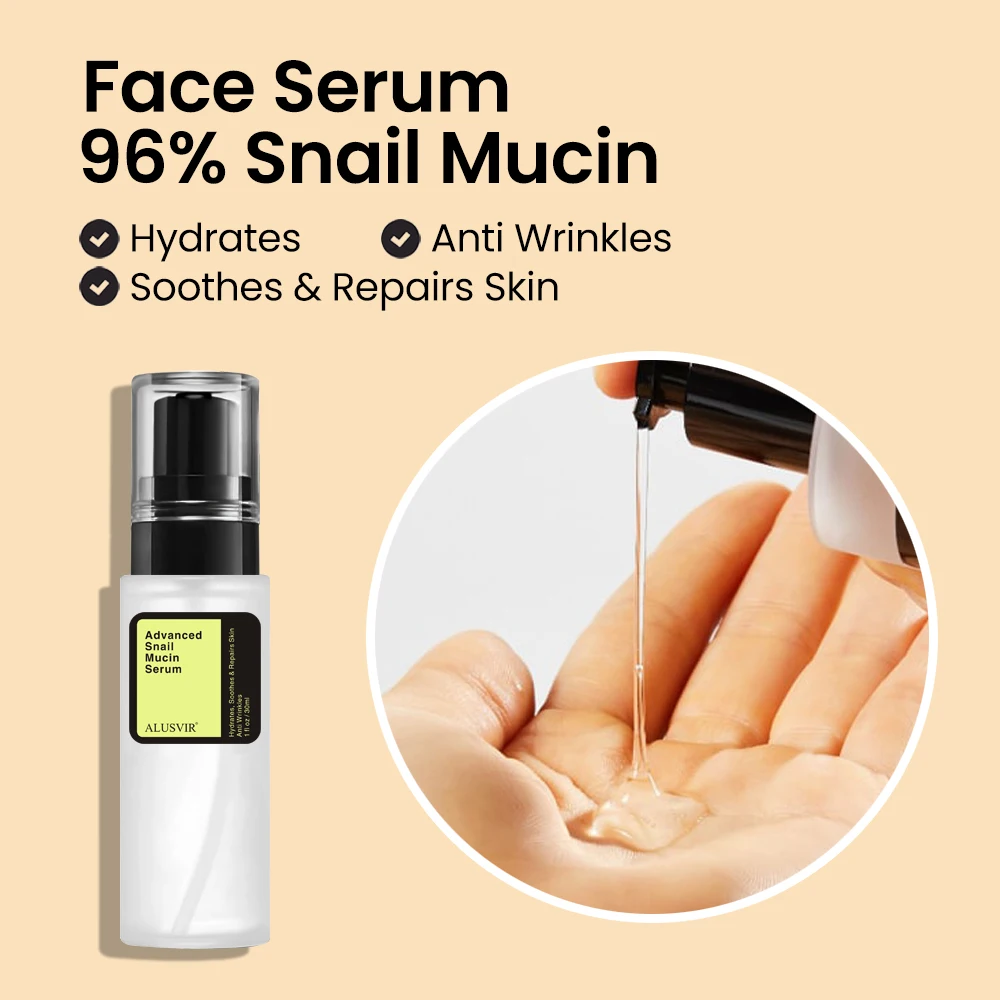 In Stock Factory Price Korean Cosmetics Skin Anti Aging Wrinkles Smoothing Pump Snail Mucin Face Serum Skin Care Serum(New)