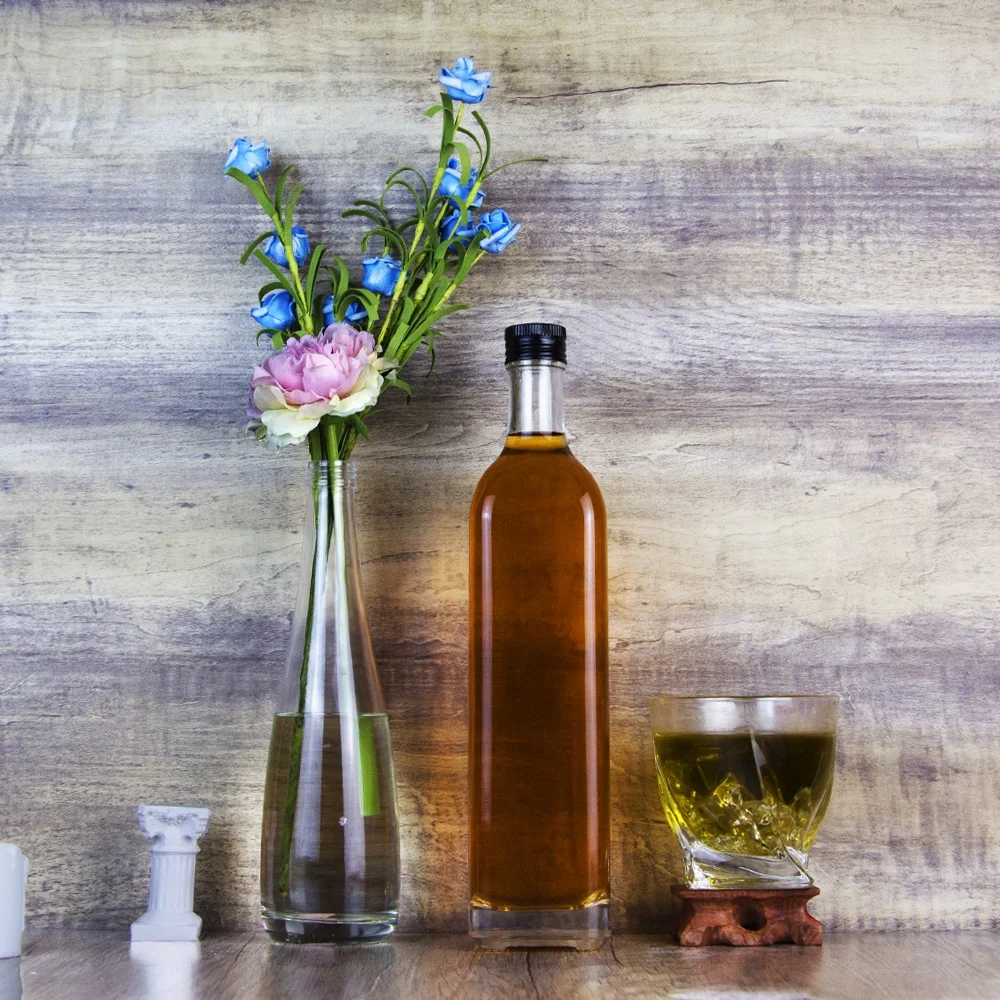 750 ml Round Olive Oil Bottle 700 ml Cooking Oil Glass Bottle With Screw Cap