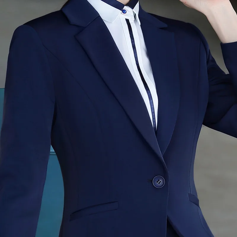 Fashion new women pants suits business formal long sleeve slim blazer and pants office ladies temperament work wear