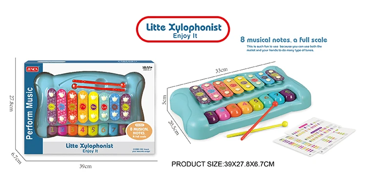 New Arrival Early Educational Piano Toddler Organ Little Xylophone with Keyboard Musical Instrument Toys for Kids