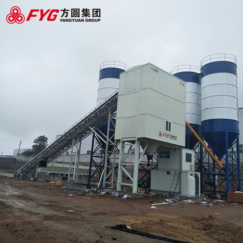 FYG HZS180 Electric Power Type Mixing Plant Conveyor Loading New Condition Production Line Machine Core Components Include Motor