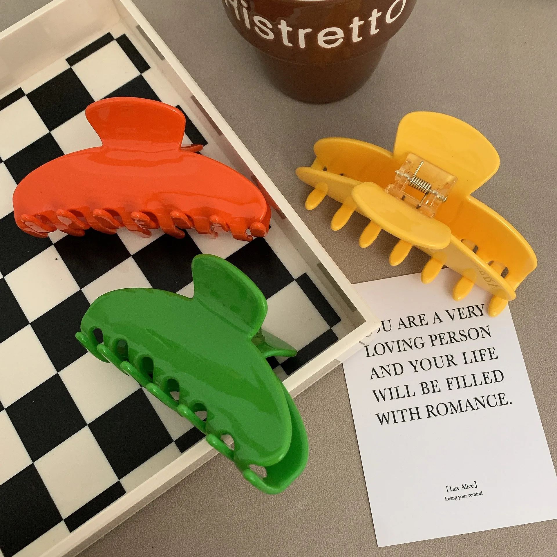 Factory direct wholesale New arrival candy color elegant fashion girls hair claw large hair accessories acetate hair claw female