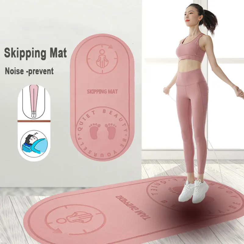 Jump Rope TPE Mat Skipping Floor Workouts for Sports Non Slip Thick High Density to Avoid Sore Knees