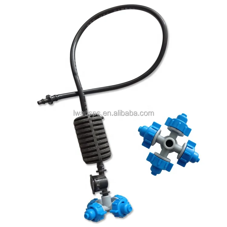 Hot Selling Greenhouse Micro Sprinkler 360 Degree Spraying 4 Outlets Cross Design Misting Sprinkler Nozzle