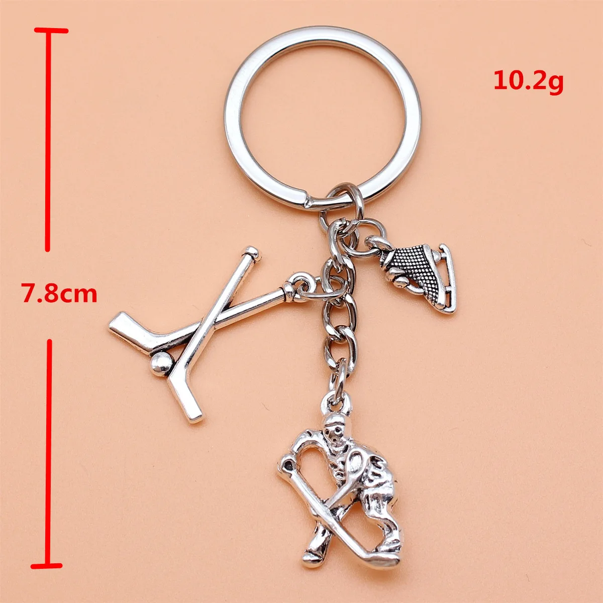 field hockey keychain Winter Skier Competition Sports Key chains Ski Key Rings hockey lovers Gifts Souvenir hockey puck keychain