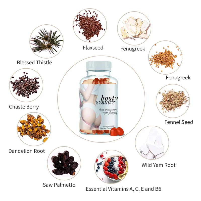 Breast/Butt Enlargement with Fenugreek Maca Dong Quai BBL Gummies