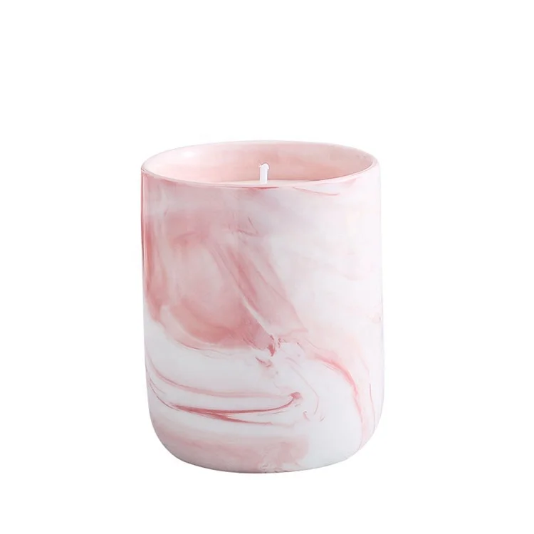 Marble golden line ceramic candle jar in bulk empty jars