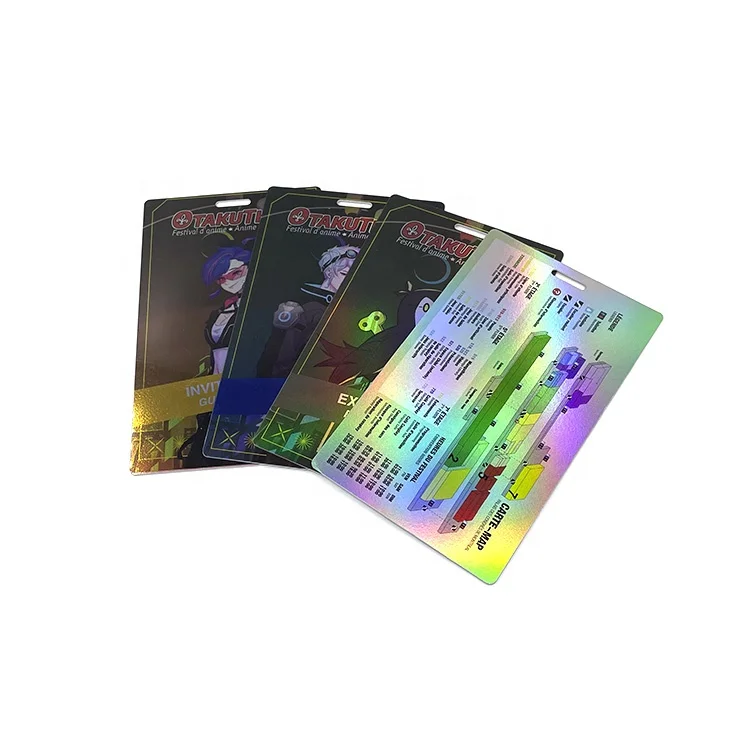 Customize Student Employee ID Cards Smart RFID Member VIP Event Badge Regular PVC Or Holographic Events Badge For Access Control