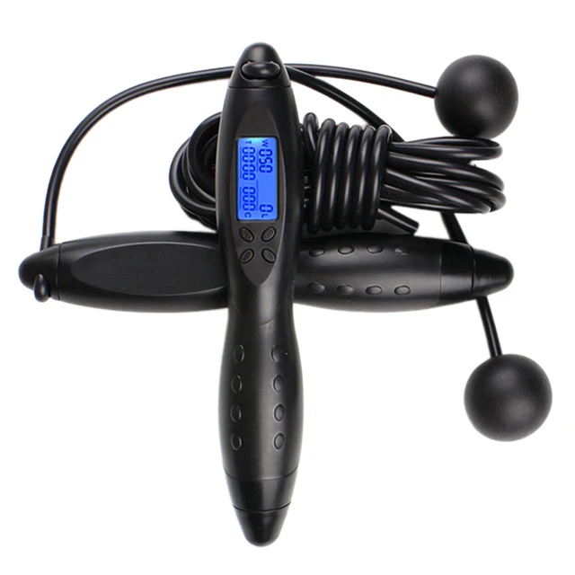 Электронная Скакалка для снижения веса, Регулируемая Скакалка для фитнеса с электронным счетчиком времени и калорий