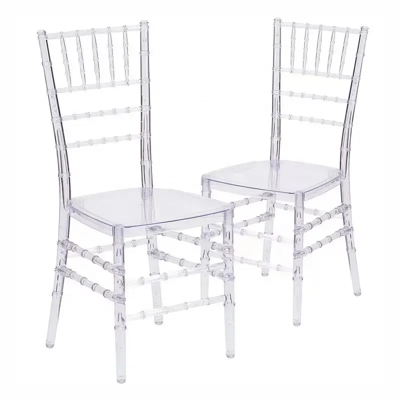 plastic clear banquet ghost acrylic transparent chiavari wedding dining chair for event